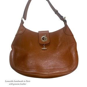 Lamarthe tan shoulder bag handmade with genuine leather